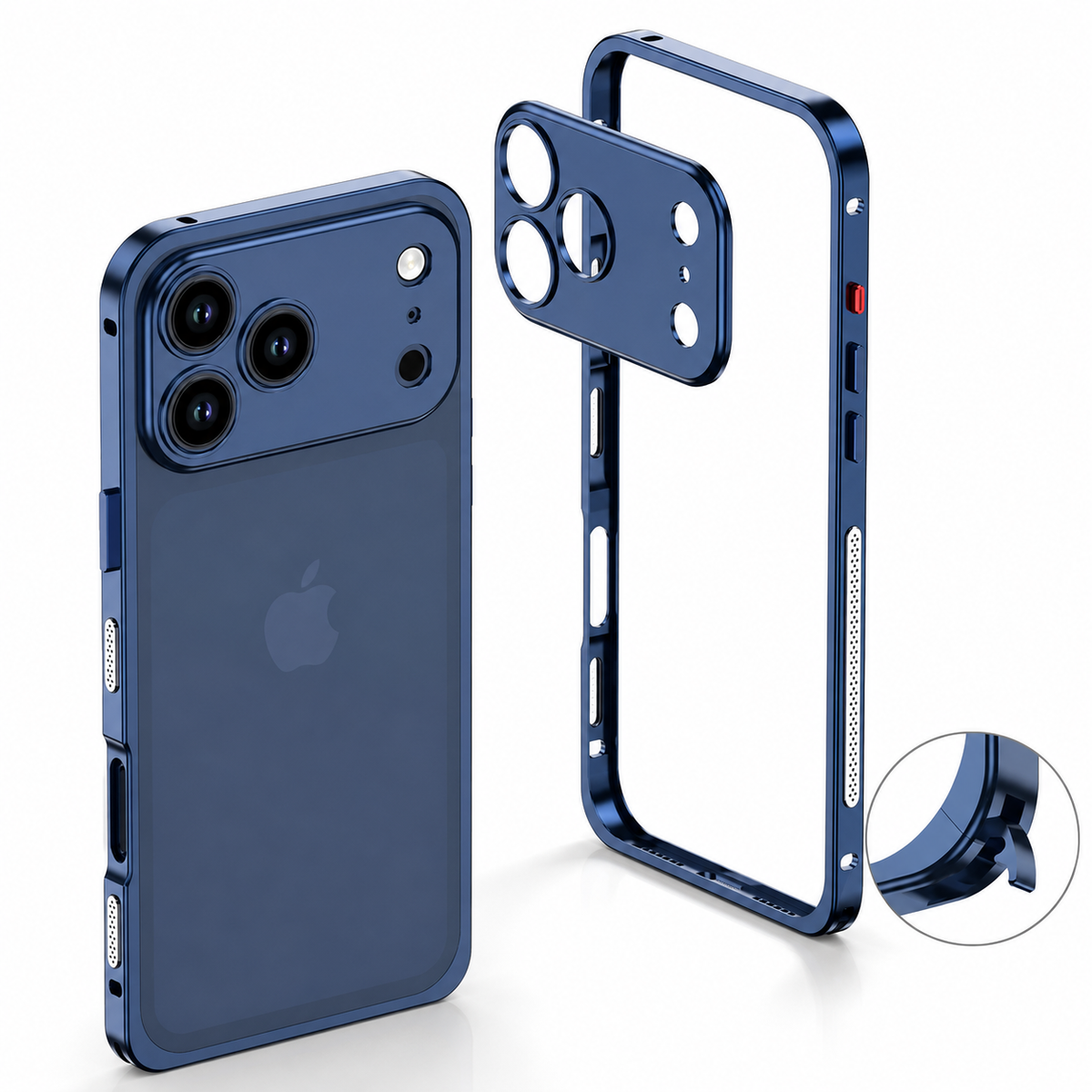 Premium iPhone Case Magnetic Metal Frame Detachable Camera Protector Shockproof Ultra Thin TPU Bumper Anti Scratch Non Slip Lightweight Protective Cover