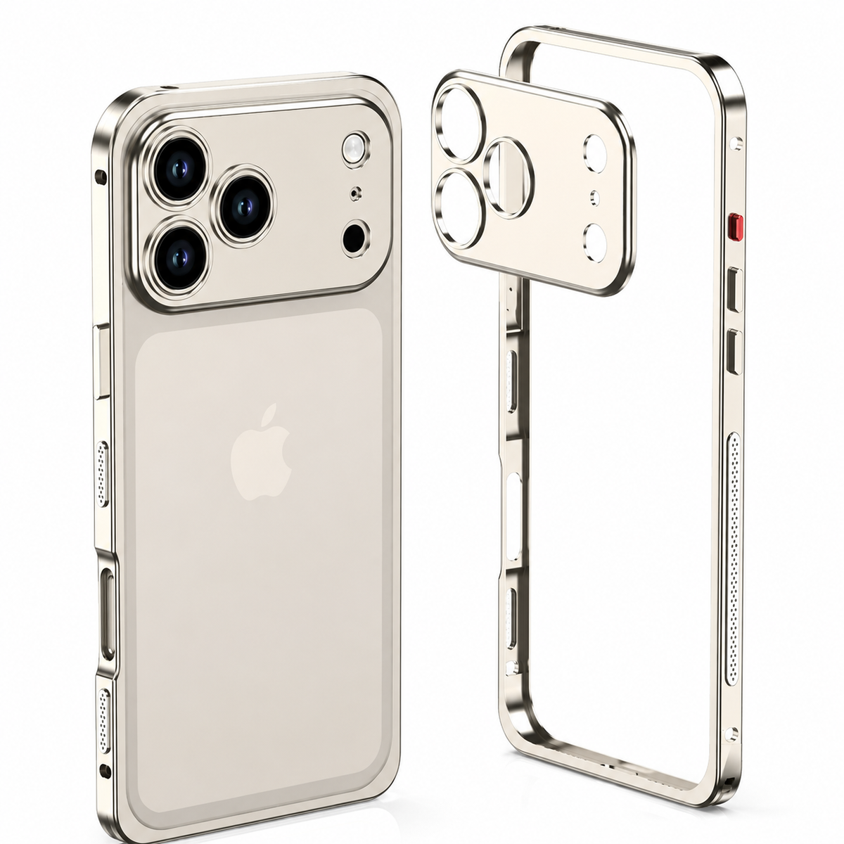 Premium iPhone Case Magnetic Metal Frame Detachable Camera Protector Shockproof Ultra Thin TPU Bumper Anti Scratch Non Slip Lightweight Protective Cover