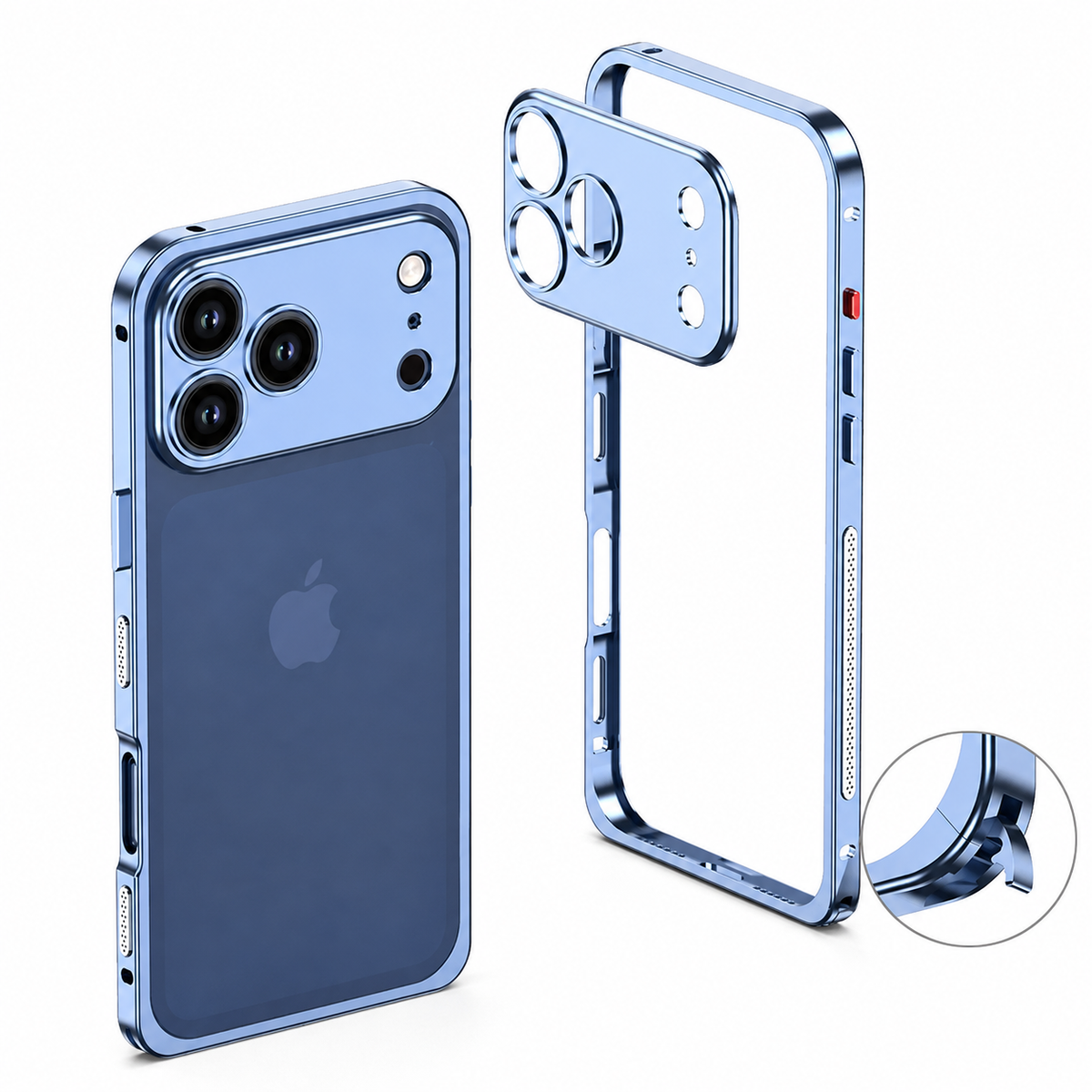Premium iPhone Case Magnetic Metal Frame Detachable Camera Protector Shockproof Ultra Thin TPU Bumper Anti Scratch Non Slip Lightweight Protective Cover
