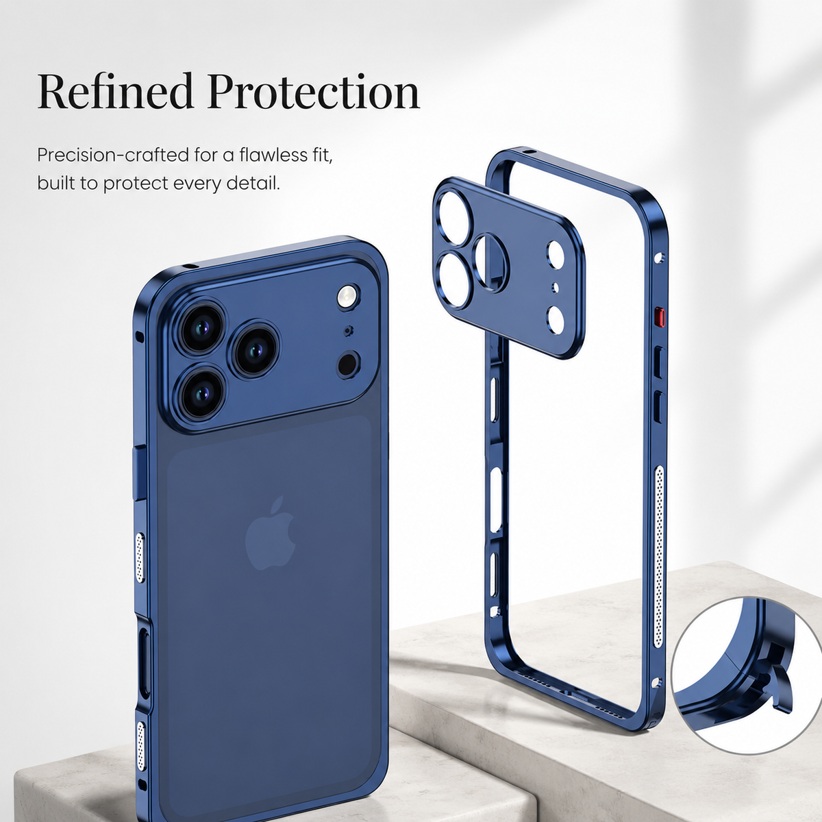 Premium iPhone Case Magnetic Metal Frame Detachable Camera Protector Shockproof Ultra Thin TPU Bumper Anti Scratch Non Slip Lightweight Protective Cover