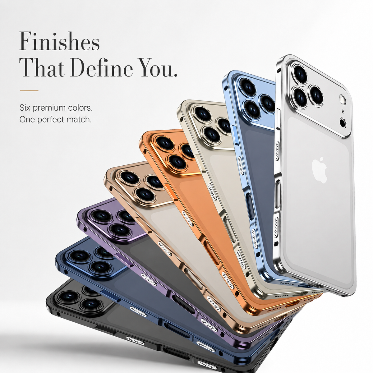 Premium iPhone Case Magnetic Metal Frame Detachable Camera Protector Shockproof Ultra Thin TPU Bumper Anti Scratch Non Slip Lightweight Protective Cover