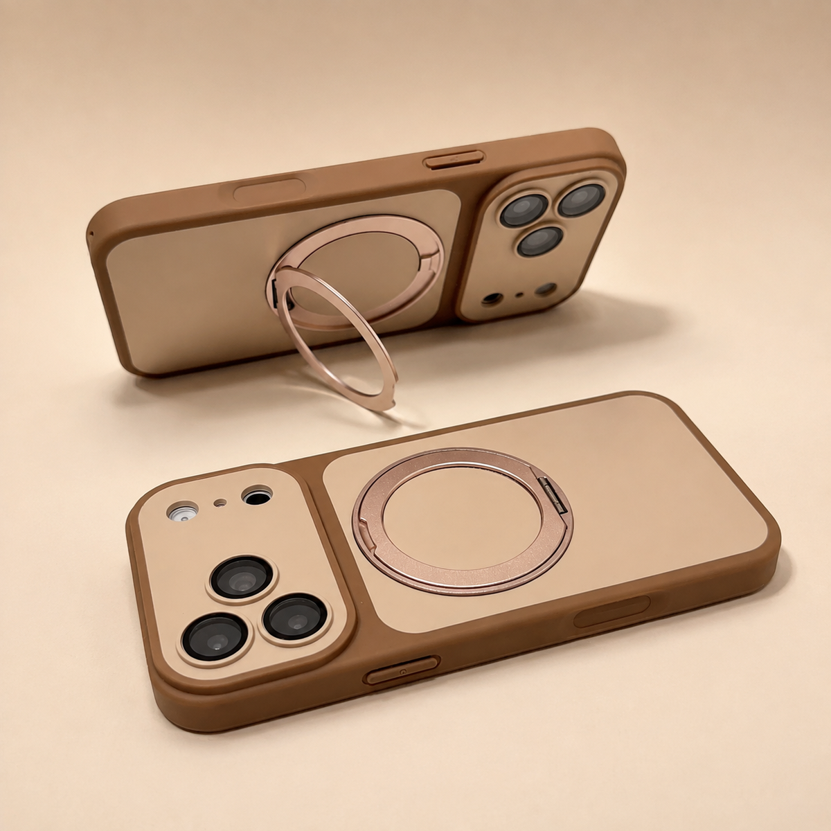 Premium iPhone Case Magnetic Metal Ring Holder Bracket Shockproof PC TPU 3D Anti Scratch Anti Fingerprint Slim Protective Bumper Phone Cover Case Design