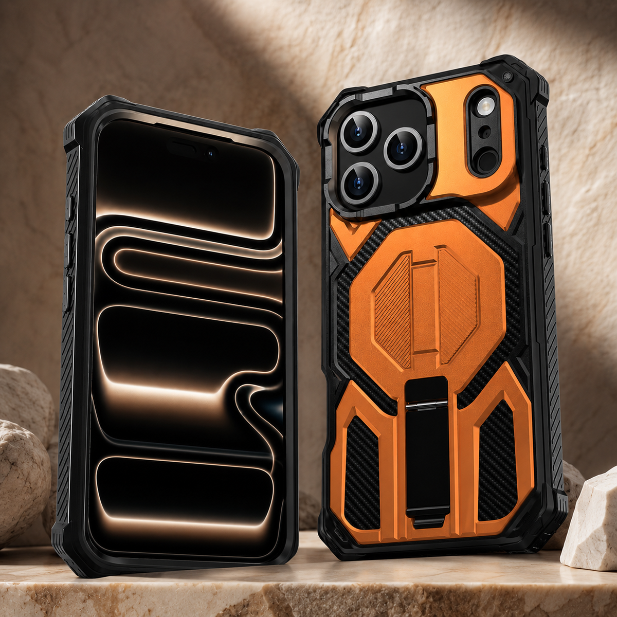 Premium iPhone Case Magnetic Military Grade Cover Shockproof Heavy Duty Protective Ring Stand Full Coverage Camera Lens Guard Rugged Slim Durable Design
