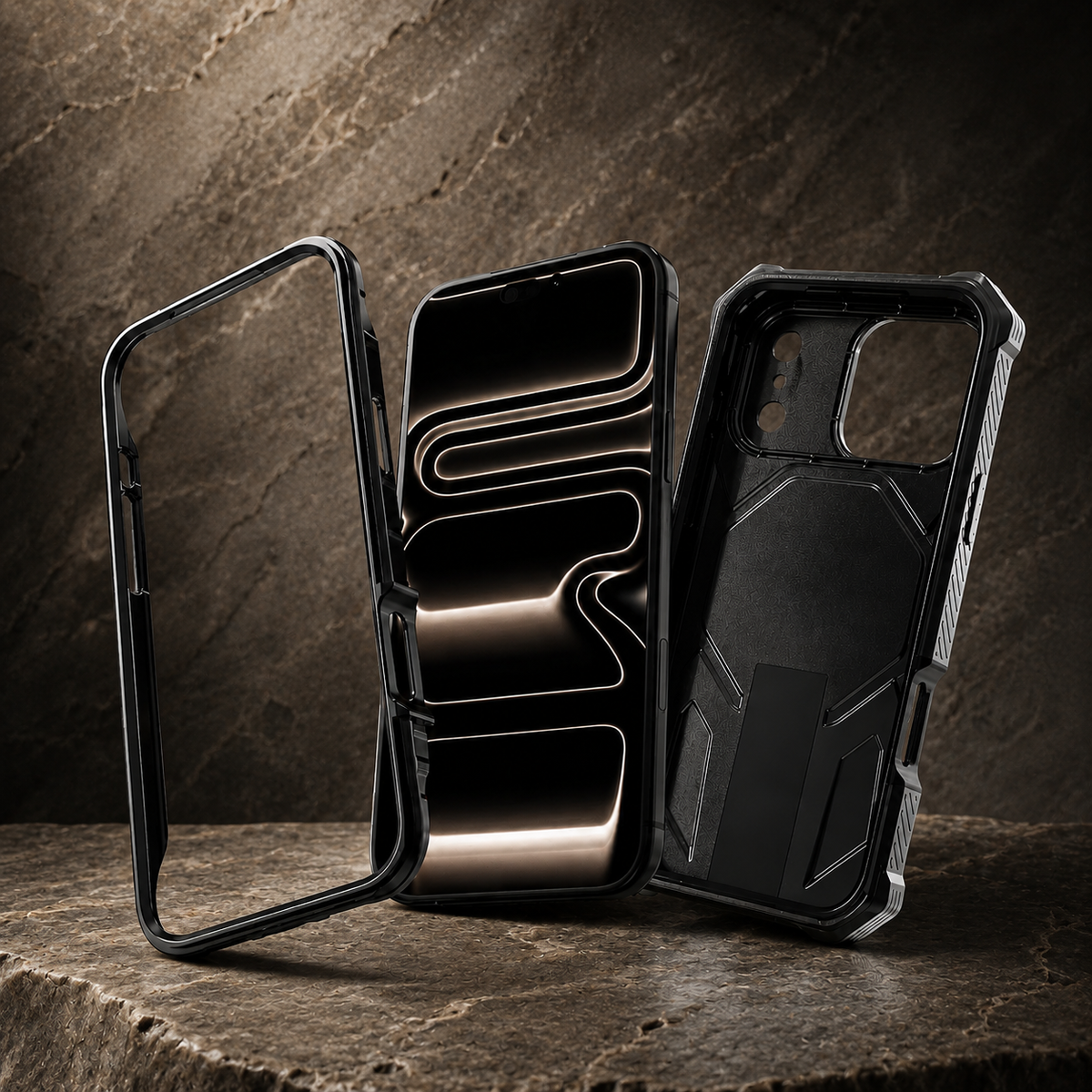 Premium iPhone Case Magnetic Military Grade Cover Shockproof Heavy Duty Protective Ring Stand Full Coverage Camera Lens Guard Rugged Slim Durable Design