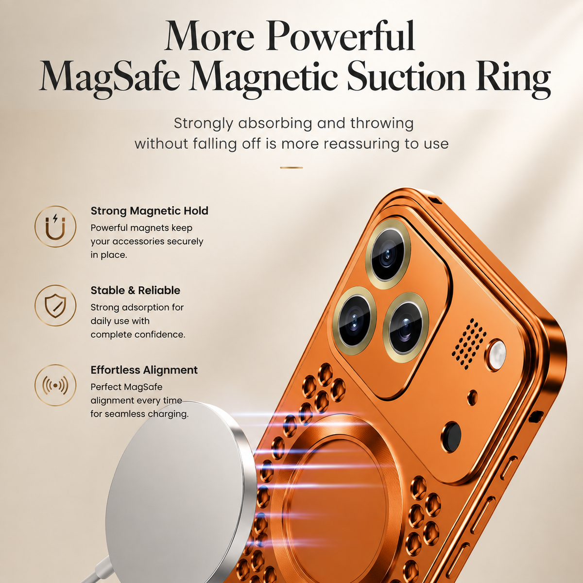 Premium iPhone Case Magnetic Protective Cover Aluminum Alloy Frame Heat Dissipation Metal Design Shockproof Anti Fall Camera Lens Guard Slim Structure