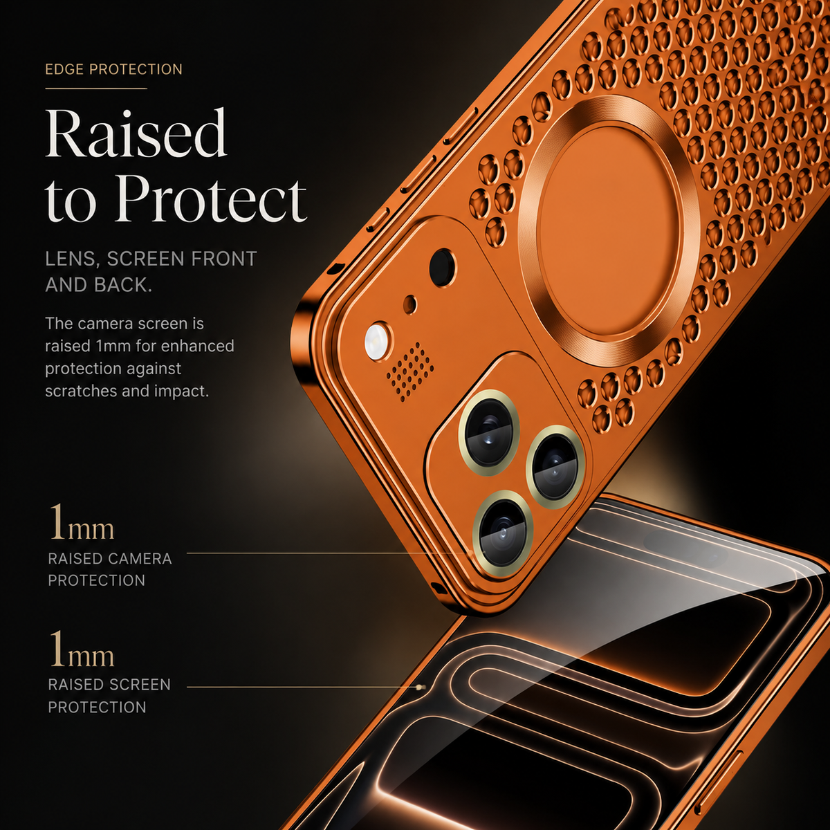 Premium iPhone Case Magnetic Protective Cover Aluminum Alloy Frame Heat Dissipation Metal Design Shockproof Anti Fall Camera Lens Guard Slim Structure