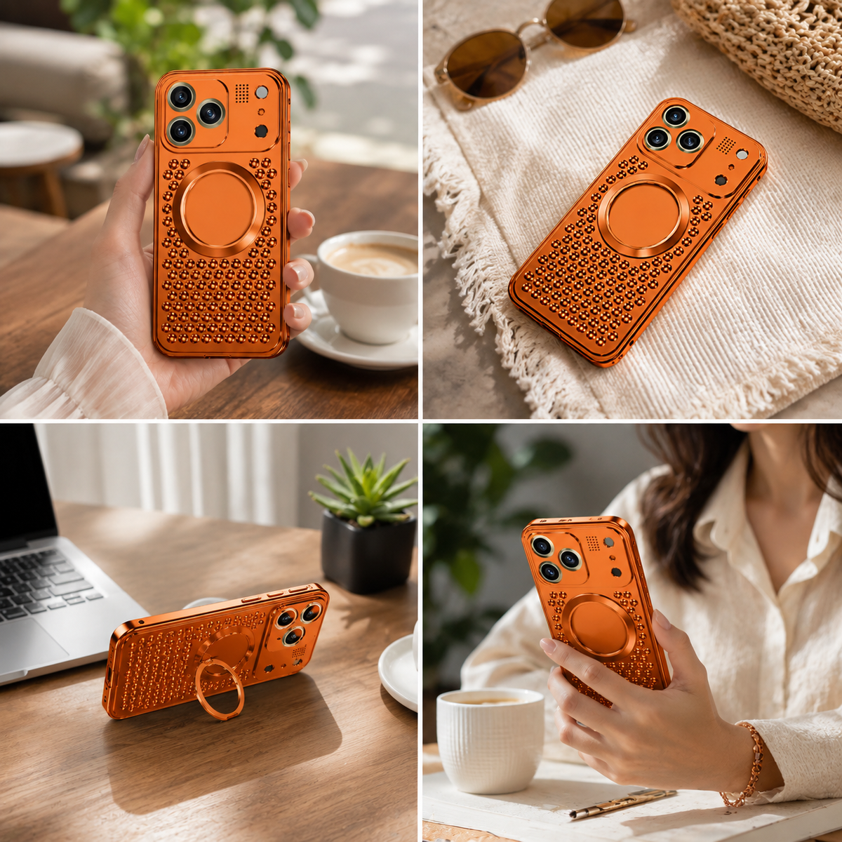 Premium iPhone Case Magnetic Protective Cover Aluminum Alloy Frame Heat Dissipation Metal Design Shockproof Anti Fall Camera Lens Guard Slim Structure