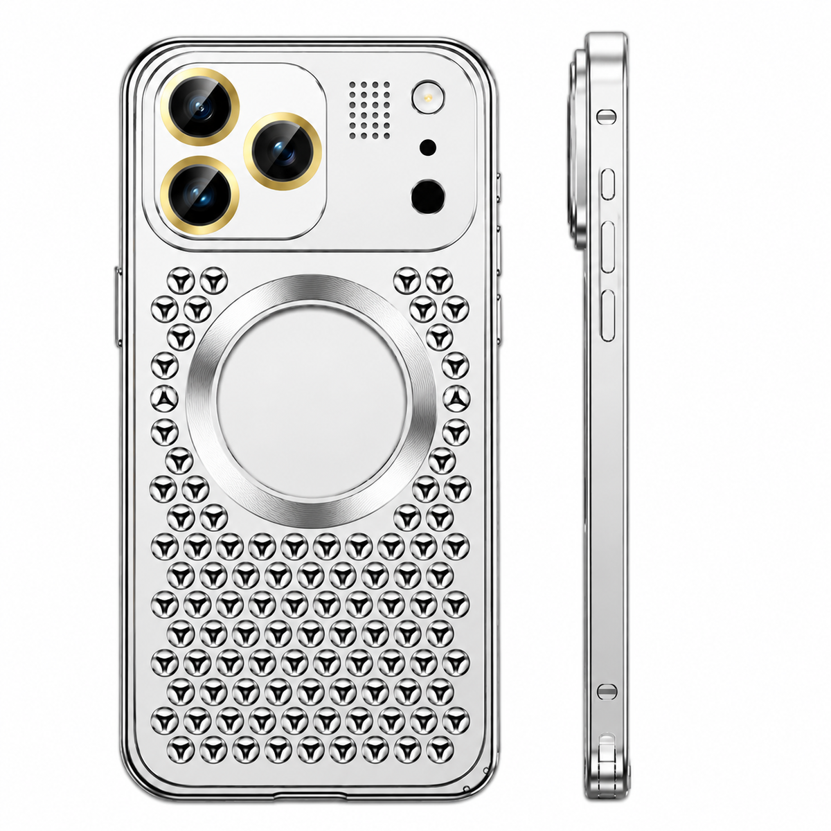 Premium iPhone Case Magnetic Protective Cover Aluminum Alloy Frame Heat Dissipation Metal Design Shockproof Anti Fall Camera Lens Guard Slim Structure
