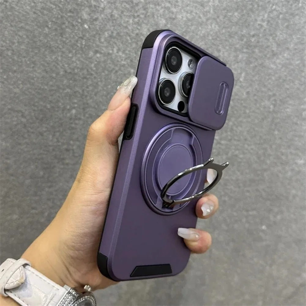 Premium iPhone Case Magnetic Rugged Armor Shockproof Protective Cover Heavy Duty Kickstand Anti Scratch Anti Fingerprint PC Acrylic Non Slip Full Coverage