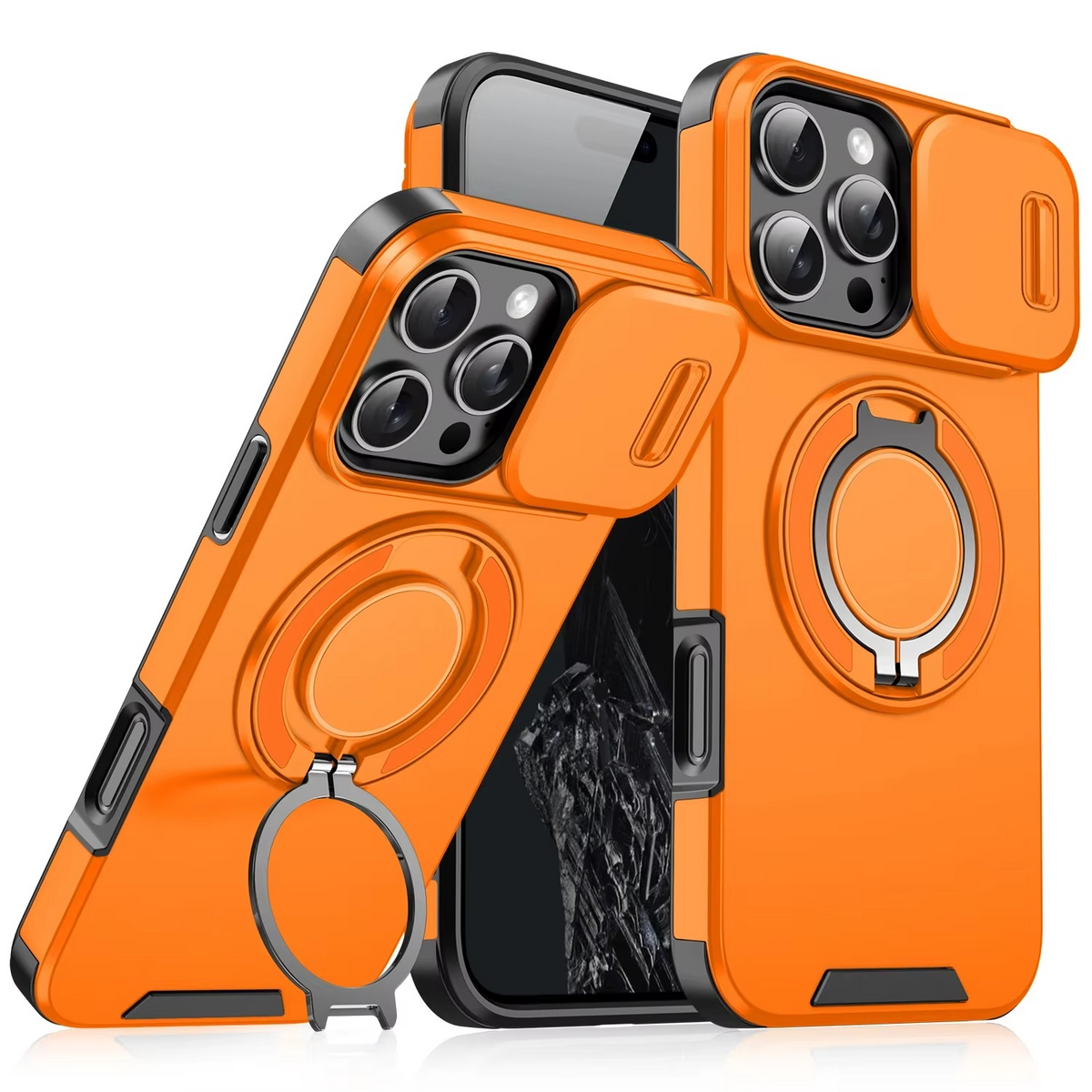 Premium iPhone Case Magnetic Rugged Armor Shockproof Protective Cover Heavy Duty Kickstand Anti Scratch Anti Fingerprint PC Acrylic Non Slip Full Coverage
