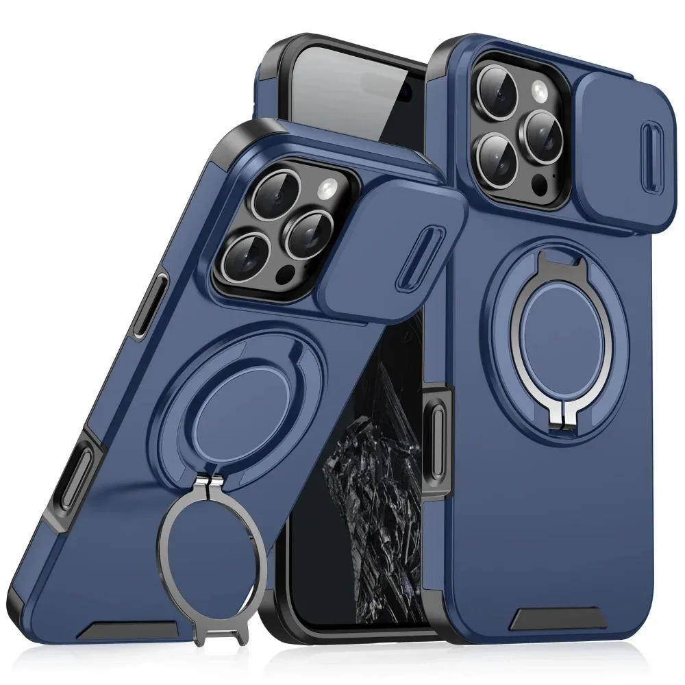 Premium iPhone Case Magnetic Rugged Armor Shockproof Protective Cover Heavy Duty Kickstand Anti Scratch Anti Fingerprint PC Acrylic Non Slip Full Coverage