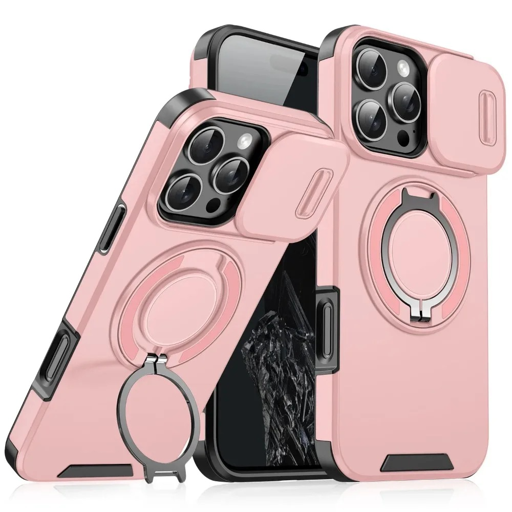 Premium iPhone Case Magnetic Rugged Armor Shockproof Protective Cover Heavy Duty Kickstand Anti Scratch Anti Fingerprint PC Acrylic Non Slip Full Coverage