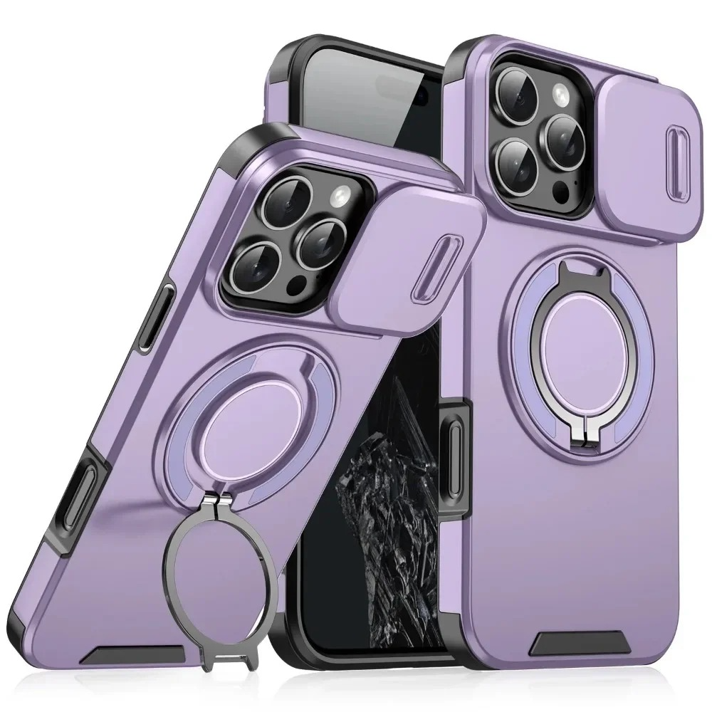 Premium iPhone Case Magnetic Rugged Armor Shockproof Protective Cover Heavy Duty Kickstand Anti Scratch Anti Fingerprint PC Acrylic Non Slip Full Coverage