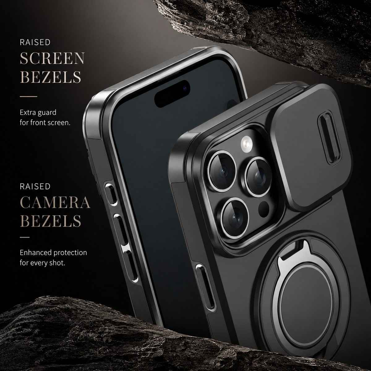 Premium iPhone Case Magnetic Rugged Armor Shockproof Protective Cover Heavy Duty Kickstand Anti Scratch Anti Fingerprint PC Acrylic Non Slip Full Coverage