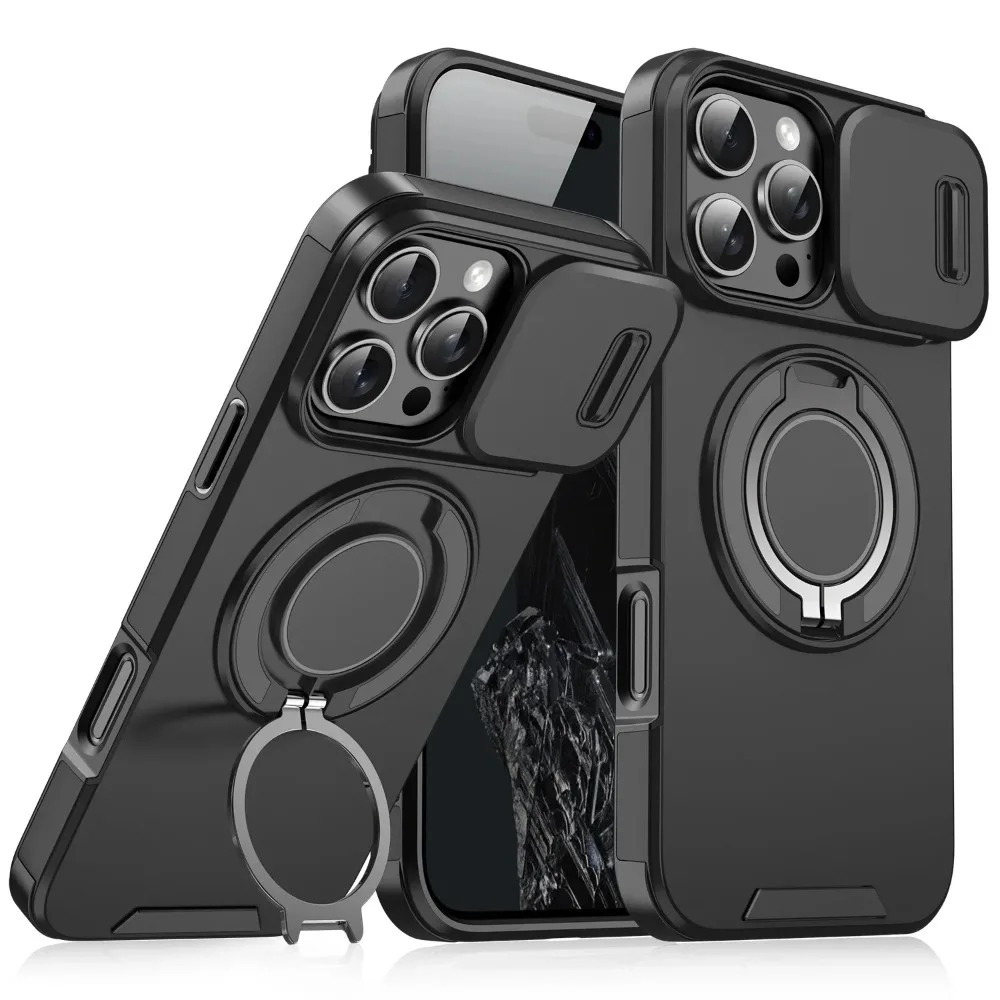 Premium iPhone Case Magnetic Rugged Armor Shockproof Protective Cover Heavy Duty Kickstand Anti Scratch Anti Fingerprint PC Acrylic Non Slip Full Coverage
