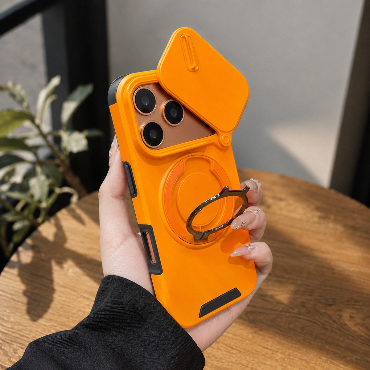 Premium iPhone Case Magnetic Rugged Armor Shockproof Protective Cover Ring Kickstand Camera Lens Protection PC TPU Metal Anti Slip Reinforced Full Coverage