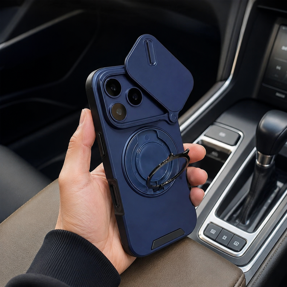 Premium iPhone Case Magnetic Rugged Armor Shockproof Protective Cover Ring Kickstand Camera Lens Protection PC TPU Metal Anti Slip Reinforced Full Coverage