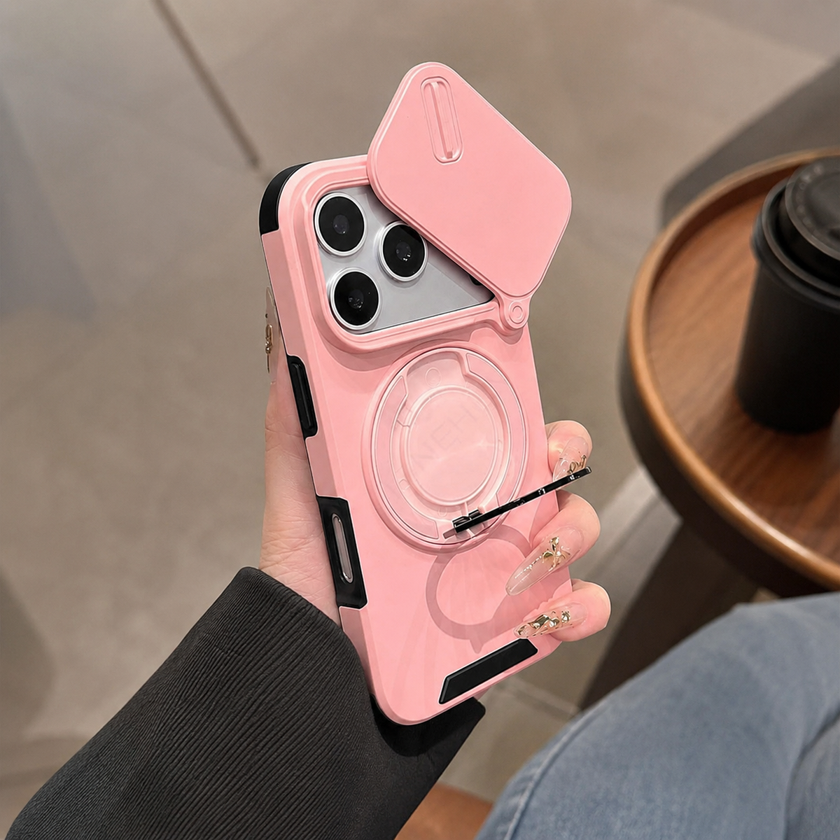 Premium iPhone Case Magnetic Rugged Armor Shockproof Protective Cover Ring Kickstand Camera Lens Protection PC TPU Metal Anti Slip Reinforced Full Coverage