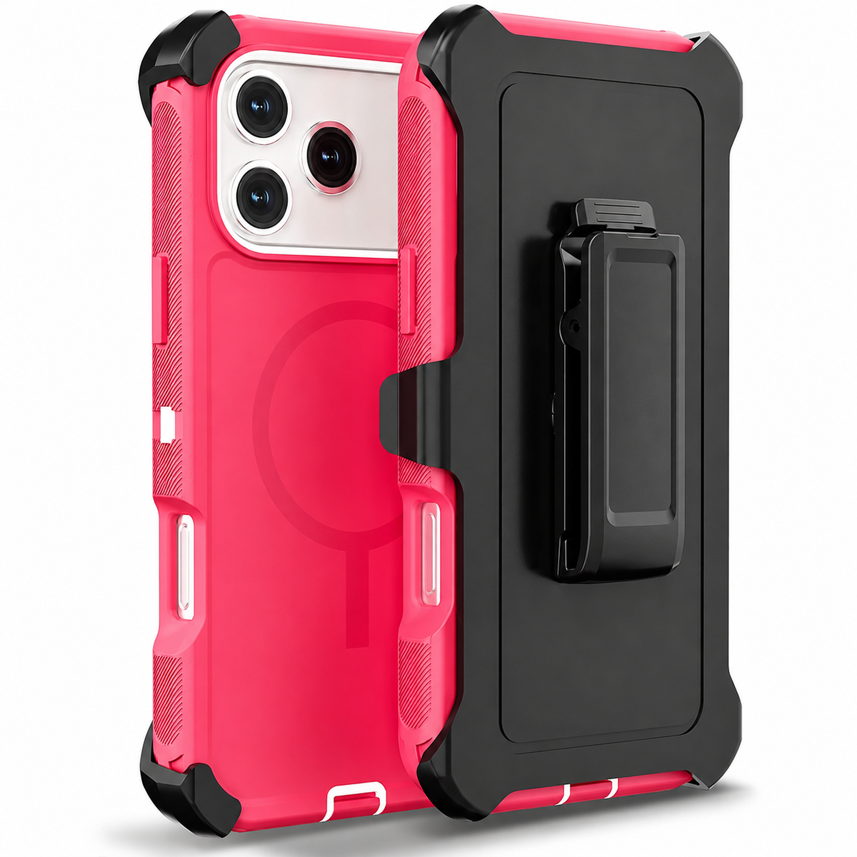 Premium iPhone Case Magnetic Rugged Defender Shockproof Protective Cover Belt Clip Holster PC TPU Anti Slip Reinforced Corners Port Protection Heavy Duty