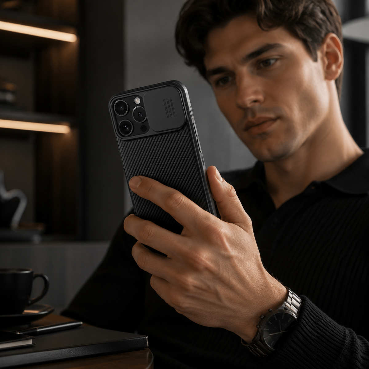 Premium iPhone Case Magnetic Rugged Shockproof Protective Cover Sliding Camera Lens Protection PC TPU Anti Slip Anti Scratch Reinforced Armor Full Coverage