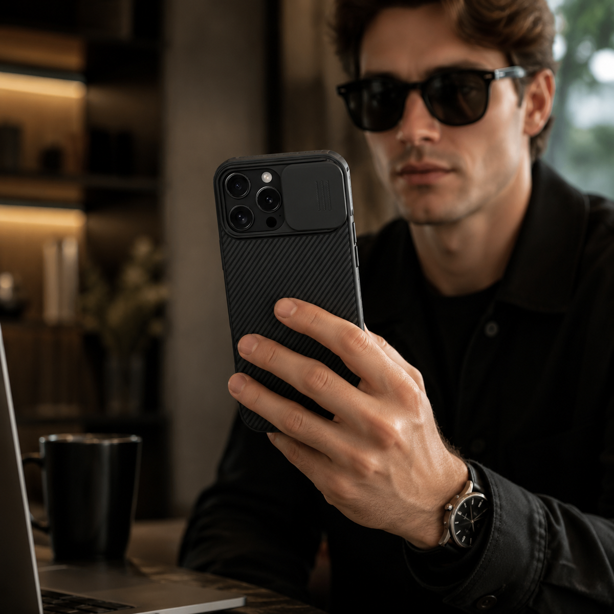 Premium iPhone Case Magnetic Rugged Shockproof Protective Cover Sliding Camera Lens Protection PC TPU Anti Slip Anti Scratch Reinforced Armor Full Coverage