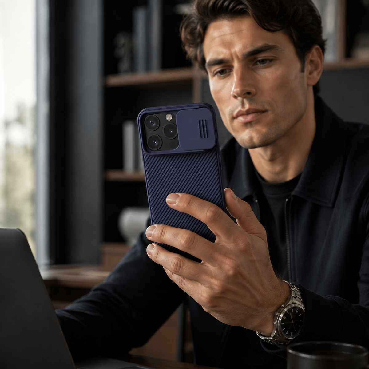 Premium iPhone Case Magnetic Rugged Shockproof Protective Cover Sliding Camera Lens Protection PC TPU Anti Slip Anti Scratch Reinforced Armor Full Coverage