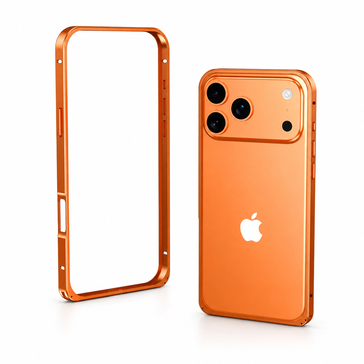 Premium iPhone Case Metal Alloy Armor Hollow Heat Dissipation Shockproof Bumper Anti Scratch Tough Slim Reinforced Edge Protective Frame Cover Case