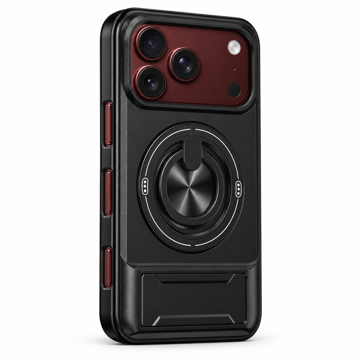 Premium iPhone Case Military Armor Slide Camera Cover Magnetic 360 Ring Kickstand Heavy Duty Shockproof PC TPU Foldable Protective Bumper Case