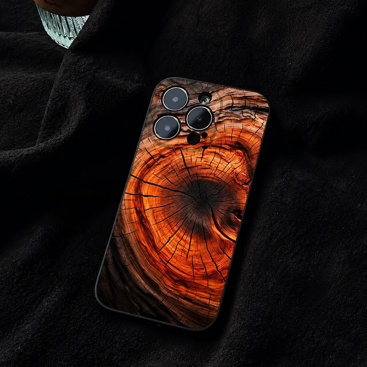 Premium iPhone Case Natural Wood Back Silicone Frame Ultra Thin Protective Cover Shockproof Anti Scratch Slim Lightweight Full Coverage Wooden Design