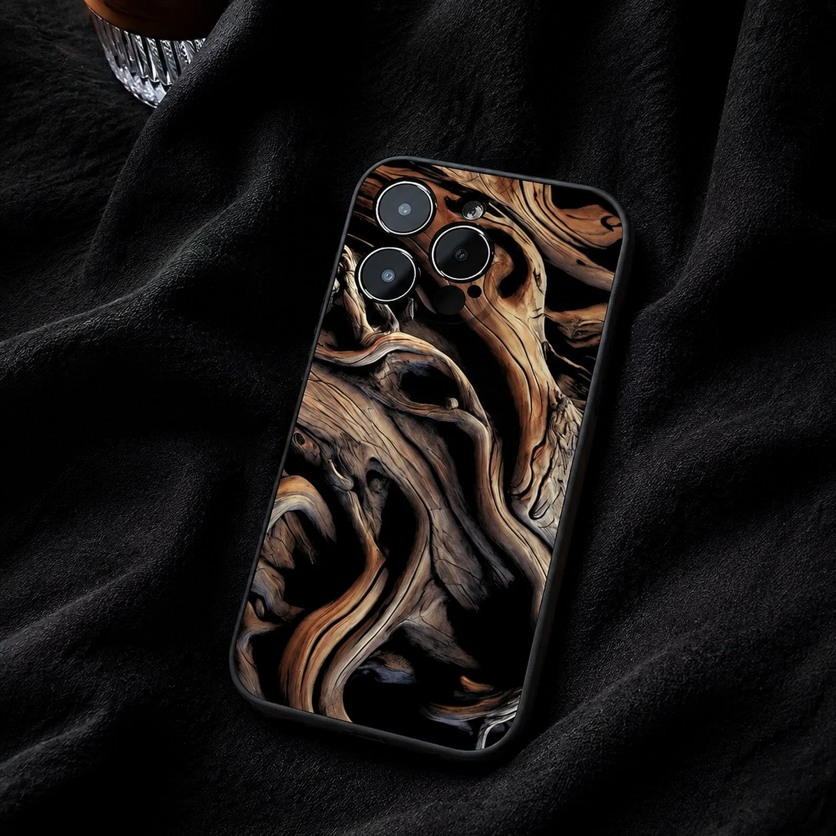 Premium iPhone Case Natural Wood Back Silicone Frame Ultra Thin Protective Cover Shockproof Anti Scratch Slim Lightweight Full Coverage Wooden Design