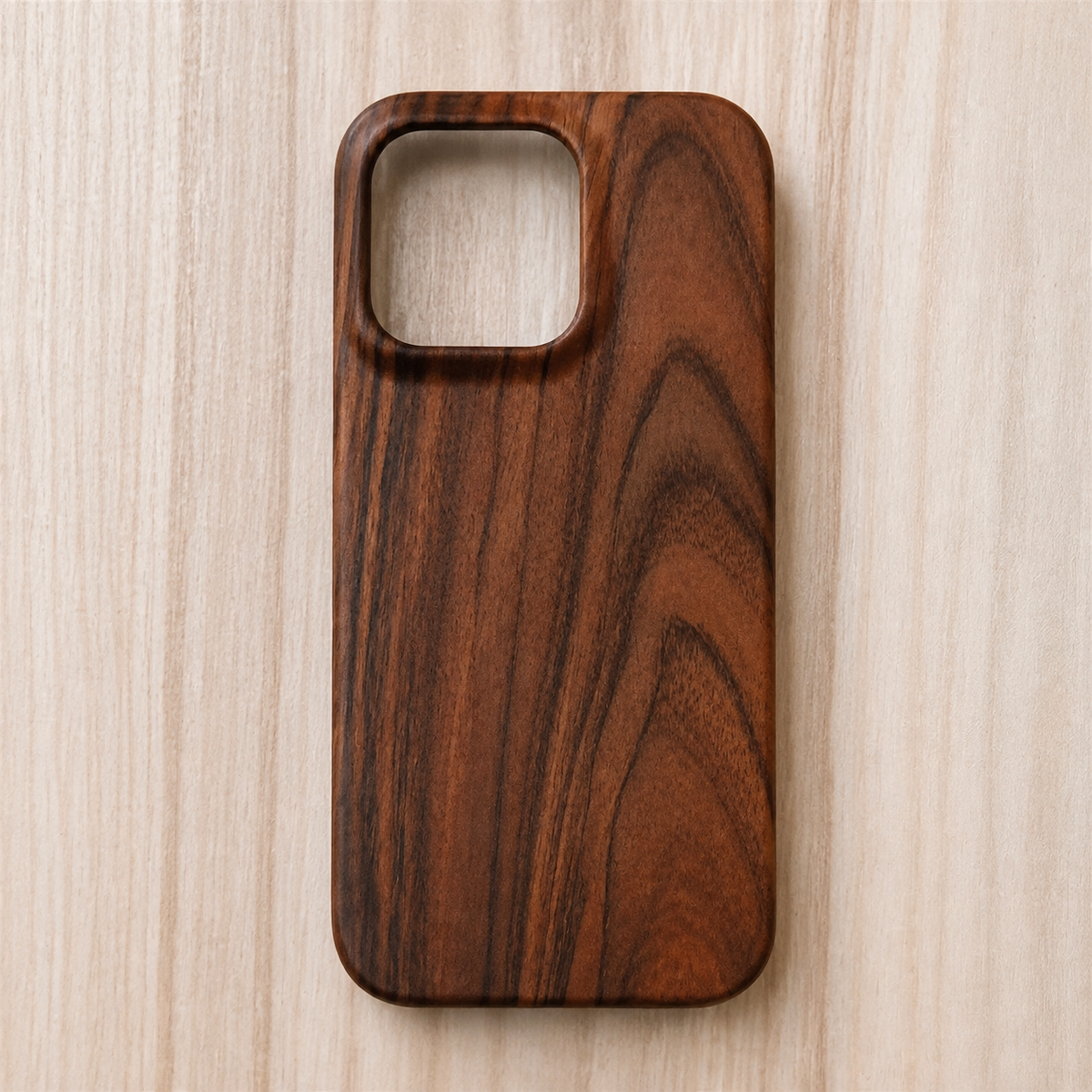 Premium iPhone Case Natural Wood Hard Back Protective Cover Walnut Ebony Bamboo Rosewood Anti Scratch Dust Resistant Non Slip Slim Lightweight Minimalist