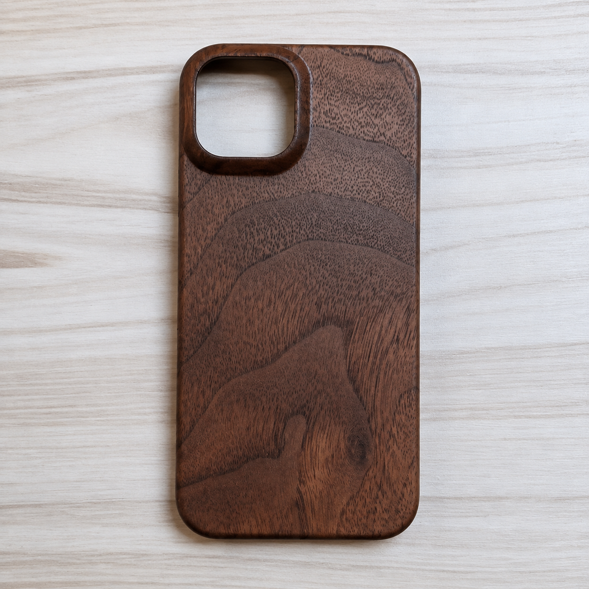 Premium iPhone Case Natural Wood Hard Back Protective Cover Walnut Ebony Bamboo Rosewood Anti Scratch Dust Resistant Non Slip Slim Lightweight Minimalist