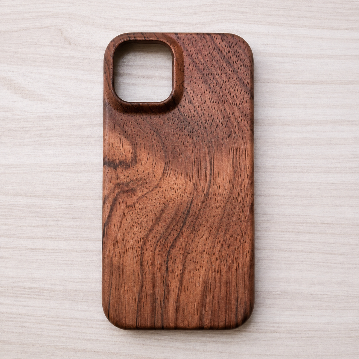 Premium iPhone Case Natural Wood Hard Back Protective Cover Walnut Ebony Bamboo Rosewood Anti Scratch Dust Resistant Non Slip Slim Lightweight Minimalist