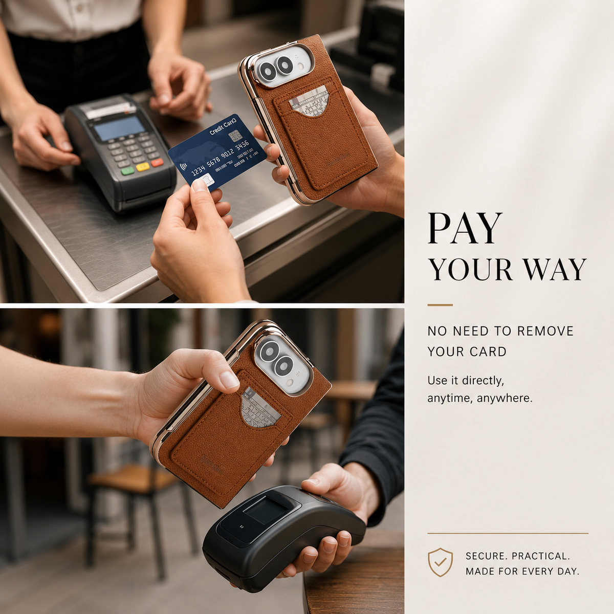 Premium iPhone Case PU Leather Foldable Stand Cover Shockproof Anti Scratch Matte Card Holder Protective Electroplated Frame Slim Full Coverage Secure