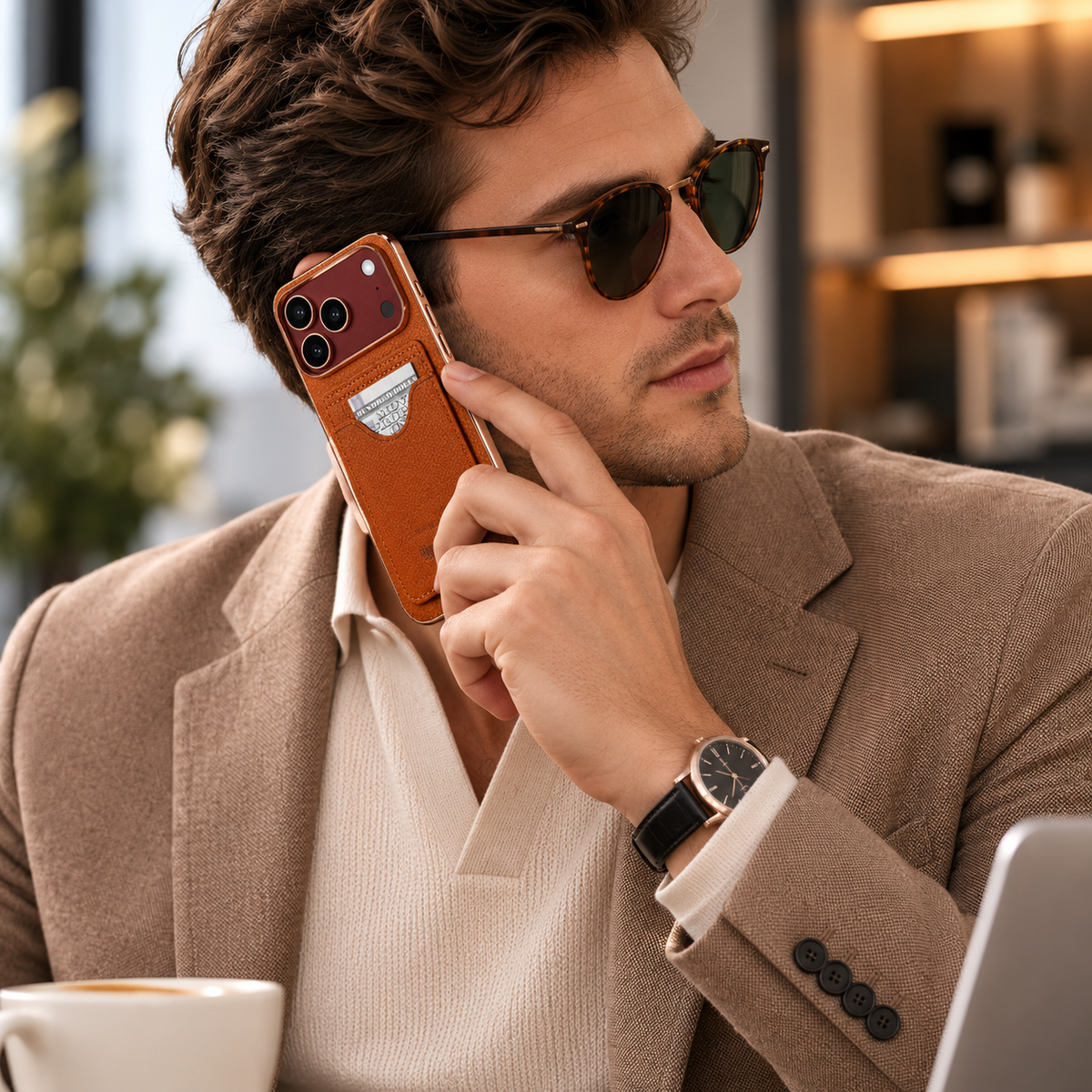 Premium iPhone Case PU Leather Foldable Stand Cover Shockproof Anti Scratch Matte Card Holder Protective Electroplated Frame Slim Full Coverage Secure