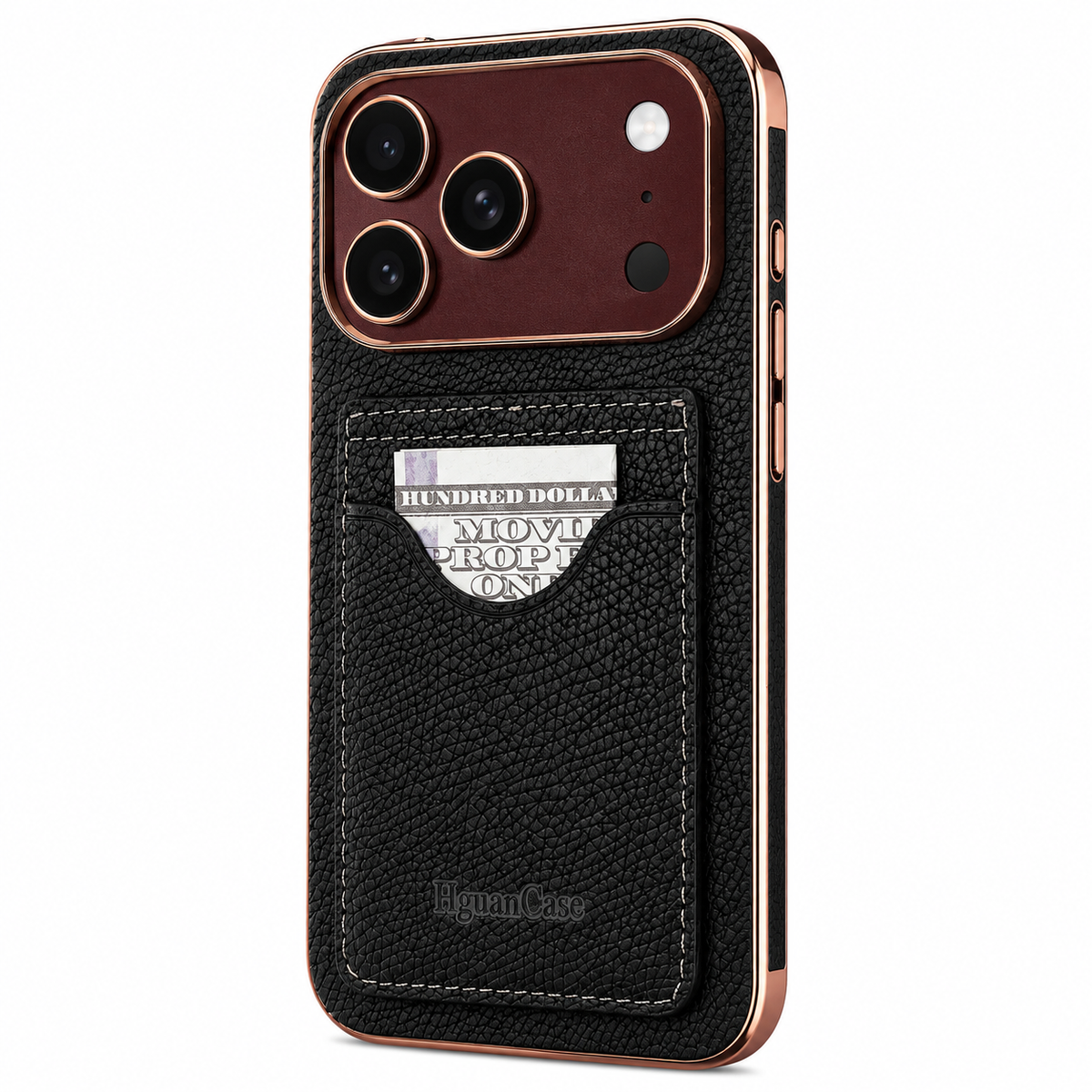 Premium iPhone Case PU Leather Foldable Stand Cover Shockproof Anti Scratch Matte Card Holder Protective Electroplated Frame Slim Full Coverage Secure