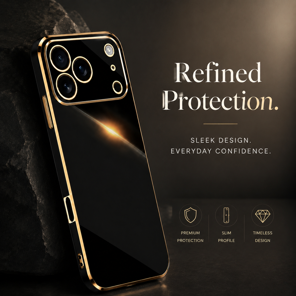 Premium iPhone Case Plating Silicone Shockproof Protective Cover Anti Scratch Lightweight Soft Bumper Full Coverage Slim Anti Slip Grip Design