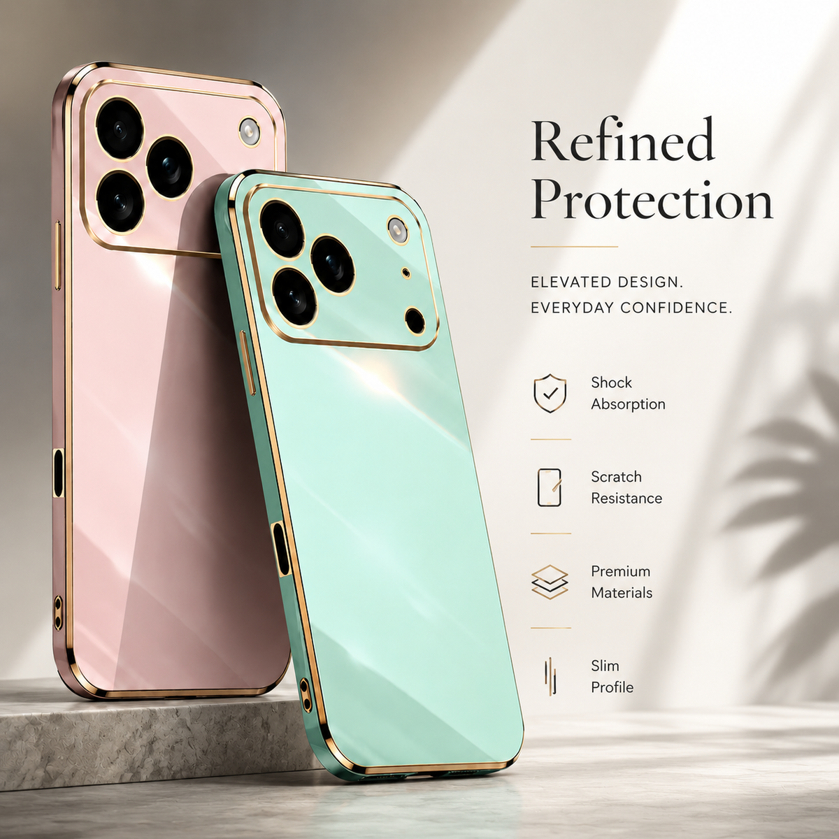 Premium iPhone Case Plating Silicone Shockproof Protective Cover Anti Scratch Lightweight Soft Bumper Full Coverage Slim Anti Slip Grip Design