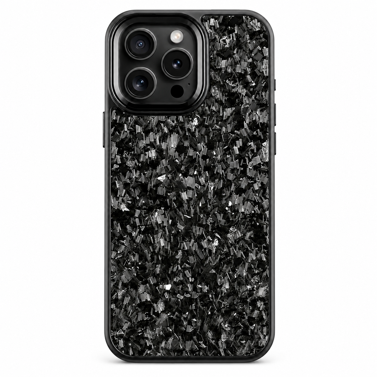 Premium iPhone Case Real Forged Carbon Fiber MagSafe Cover Metal Lens Accents Shockproof Dual Layer Protection Slim Magnetic Anti Scratch Durable Design
