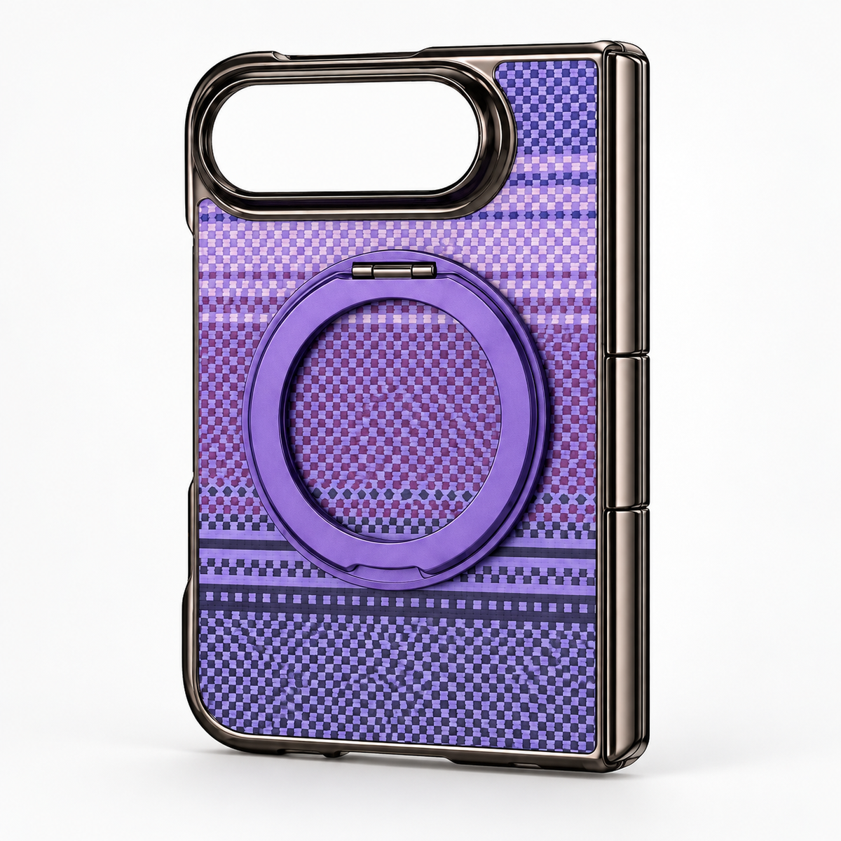 Premium iPhone Case Retro Leather Pattern Metal Magnetic Folding Bracket Tempered Film Shockproof PC TPU Foldable Protective Cover Case Design