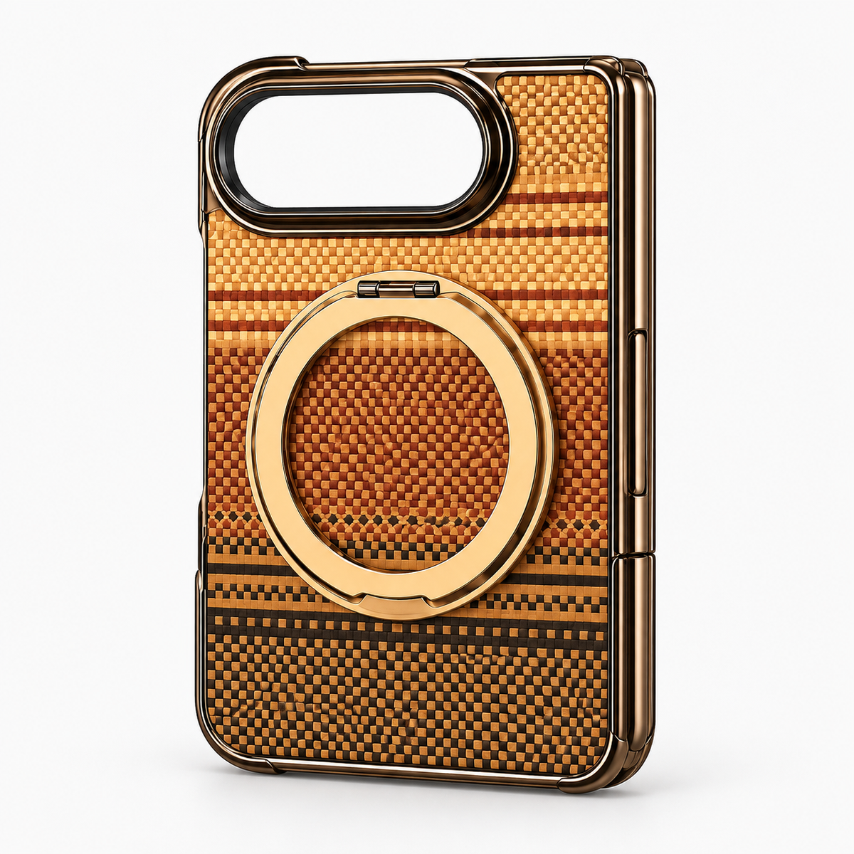 Premium iPhone Case Retro Leather Pattern Metal Magnetic Folding Bracket Tempered Film Shockproof PC TPU Foldable Protective Cover Case Design
