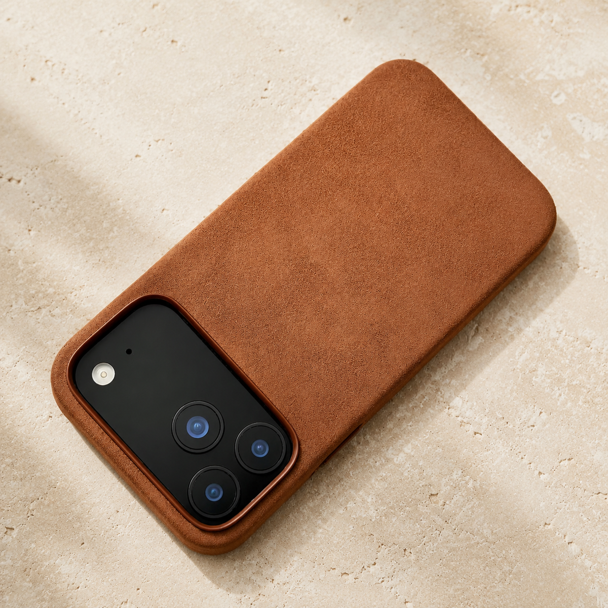 Premium iPhone Case Retro Leather Skin Feel Matte PU Leather Hard PC Anti Scratch Lightweight Tough Full Coverage Protective Phone Cover Case Design