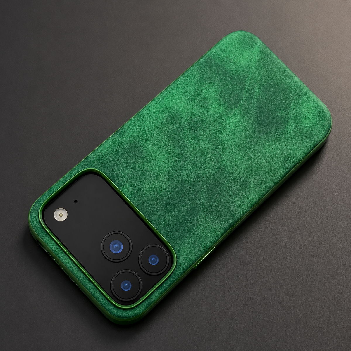 Premium iPhone Case Retro Leather Skin Feel Matte PU Leather Hard PC Anti Scratch Lightweight Tough Full Coverage Protective Phone Cover Case Design
