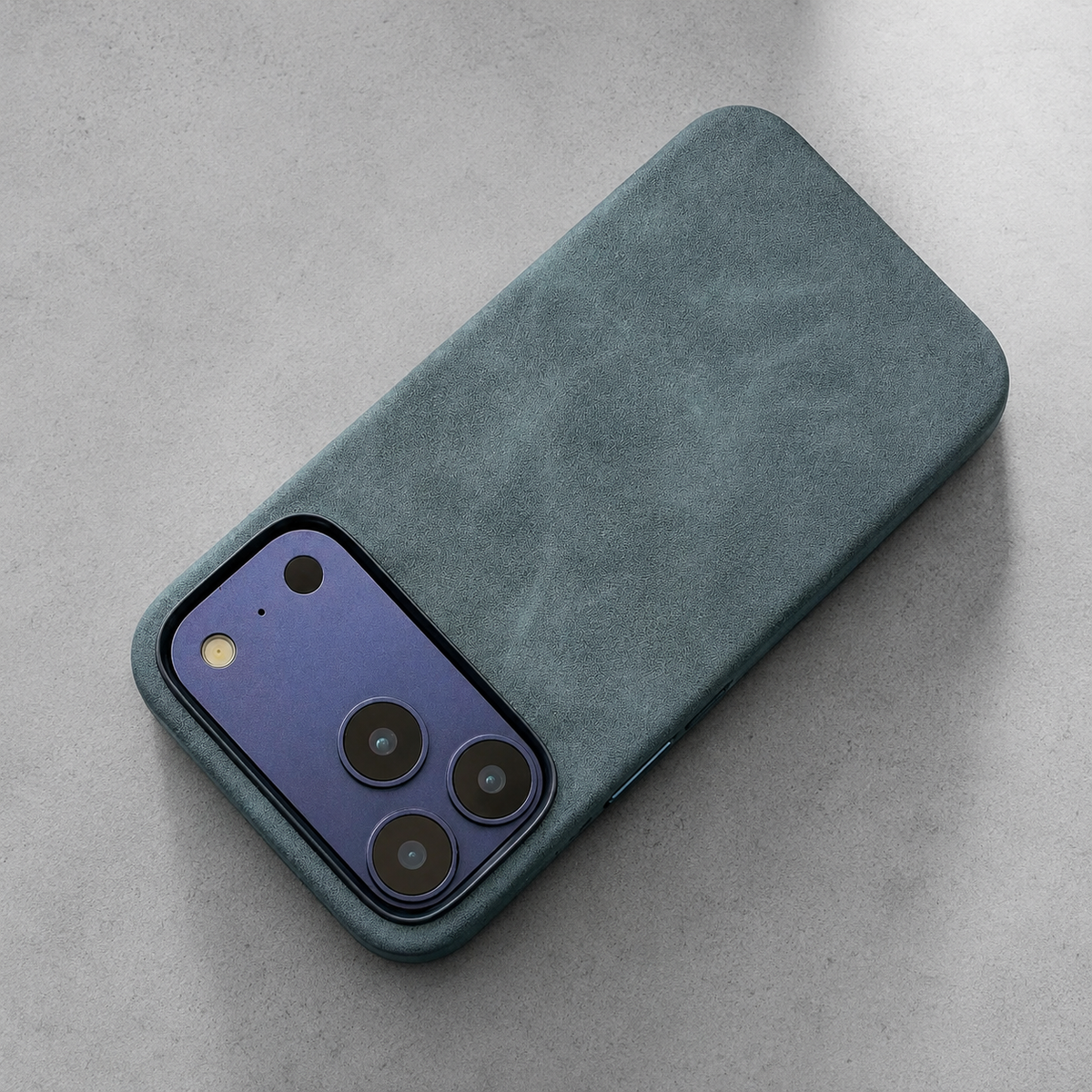 Premium iPhone Case Retro Leather Skin Feel Matte PU Leather Hard PC Anti Scratch Lightweight Tough Full Coverage Protective Phone Cover Case Design