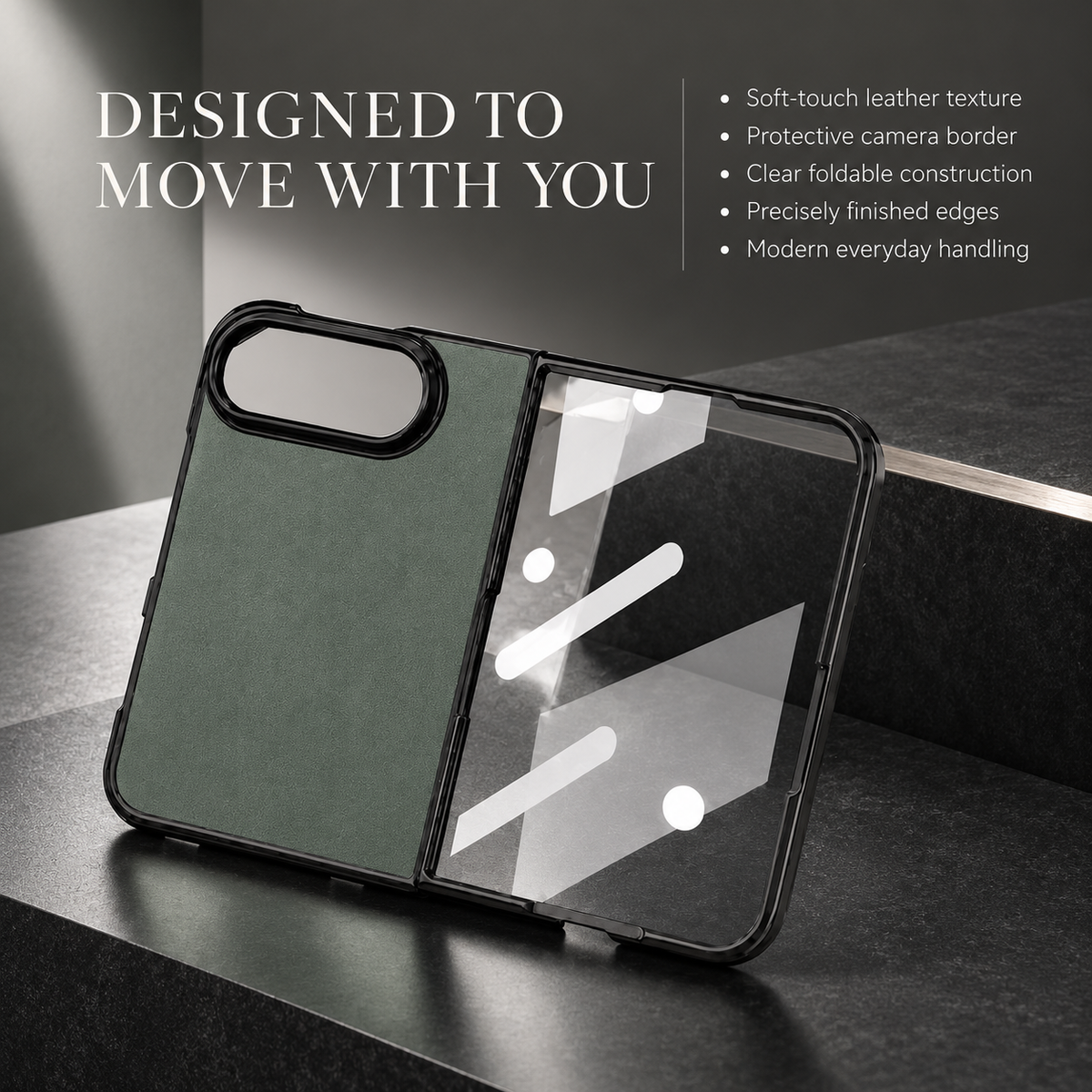 Premium iPhone Case Retro Leather Texture Semi Transparent Acrylic Soft Touch Sweat Resistant Slim Foldable Shockproof Protective Phone Cover Case Design
