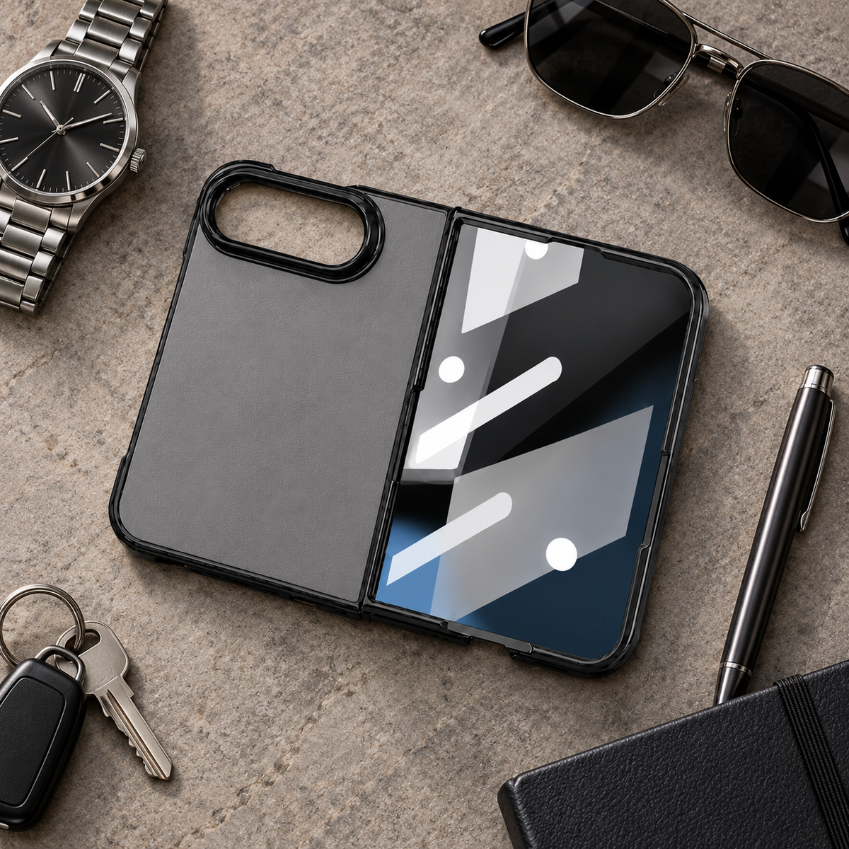 Premium iPhone Case Retro Leather Texture Semi Transparent Acrylic Soft Touch Sweat Resistant Slim Foldable Shockproof Protective Phone Cover Case Design