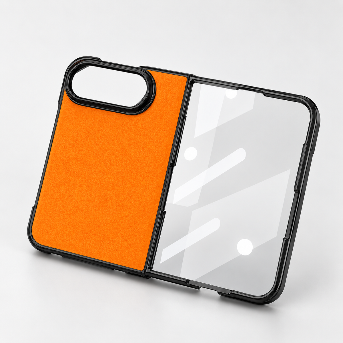 Premium iPhone Case Retro Leather Texture Semi Transparent Acrylic Soft Touch Sweat Resistant Slim Foldable Shockproof Protective Phone Cover Case Design