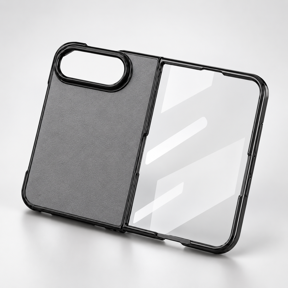 Premium iPhone Case Retro Leather Texture Semi Transparent Acrylic Soft Touch Sweat Resistant Slim Foldable Shockproof Protective Phone Cover Case Design