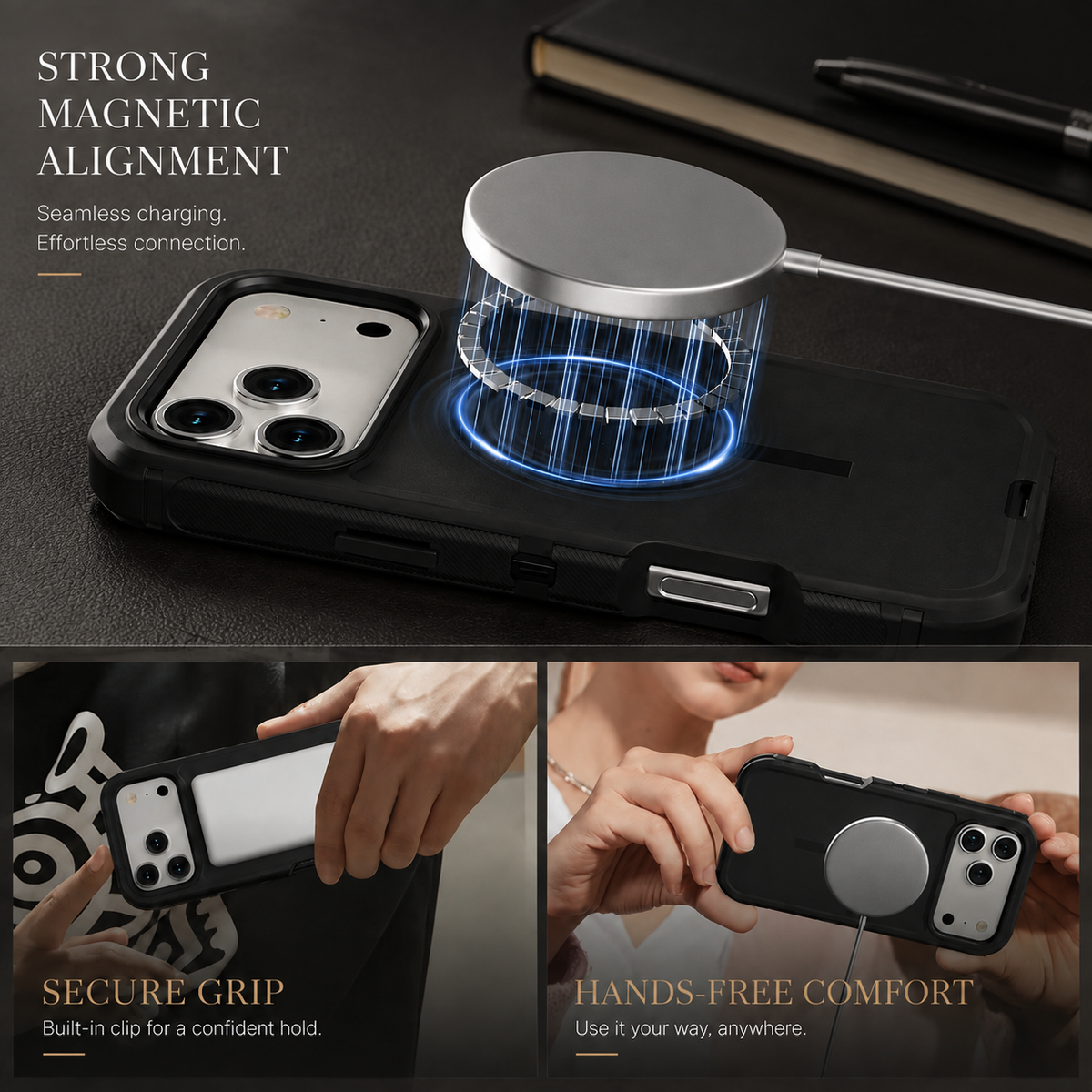 Premium iPhone Case Rugged Defender Protective Cover Shockproof Armor Dual Layer Belt Clip Full Port Protection Heavy Duty Durable Slim Grip Design