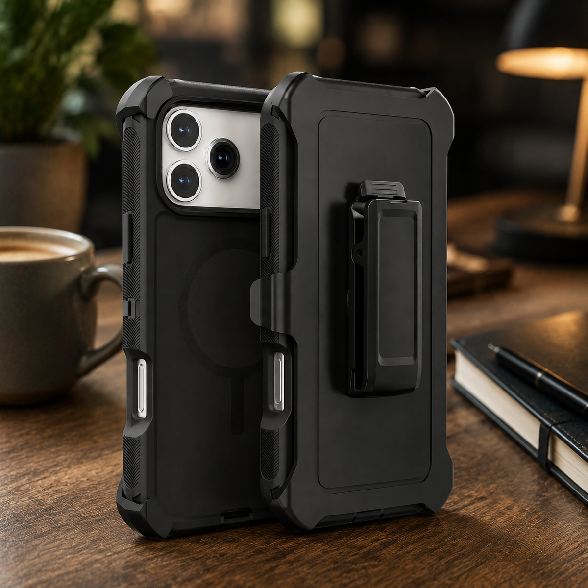 Premium iPhone Case Rugged Defender Protective Cover Shockproof Armor Dual Layer Belt Clip Full Port Protection Heavy Duty Durable Slim Grip Design